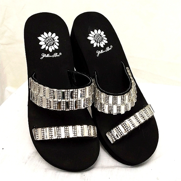 Yellow Box Shoes Yellow Box Rhinestone Embellished Sandals 5 Poshmark